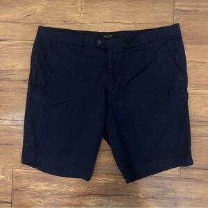 Ted Baker Flat Front Shorts Size 38 Dark Blue Cotton Blend